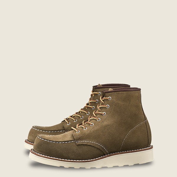 Red Wing Heritage Boots 6-Inch Classic Moc – Short Mohave Læder - Olivengrønne - Dame 5243-KCVJM